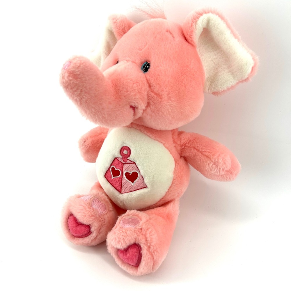 2004 Care Bear Cousins Lotsa Heart Elephant Pink Plush Stuffed Animal TCFC